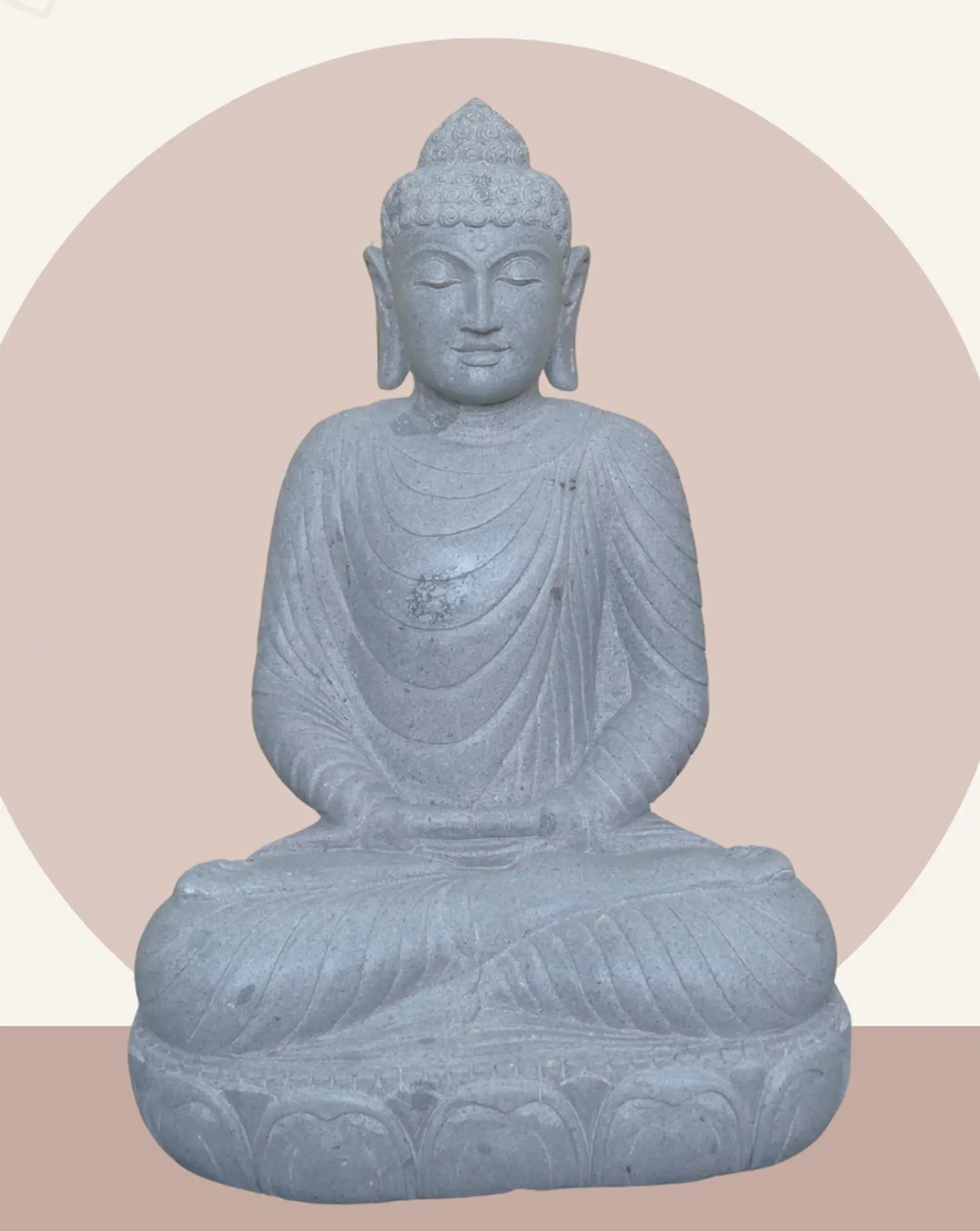  Product image 1 of the product “Seated Buddha made of Riverstone in Dhyana position - gesture of meditation, H. 81cm. ”